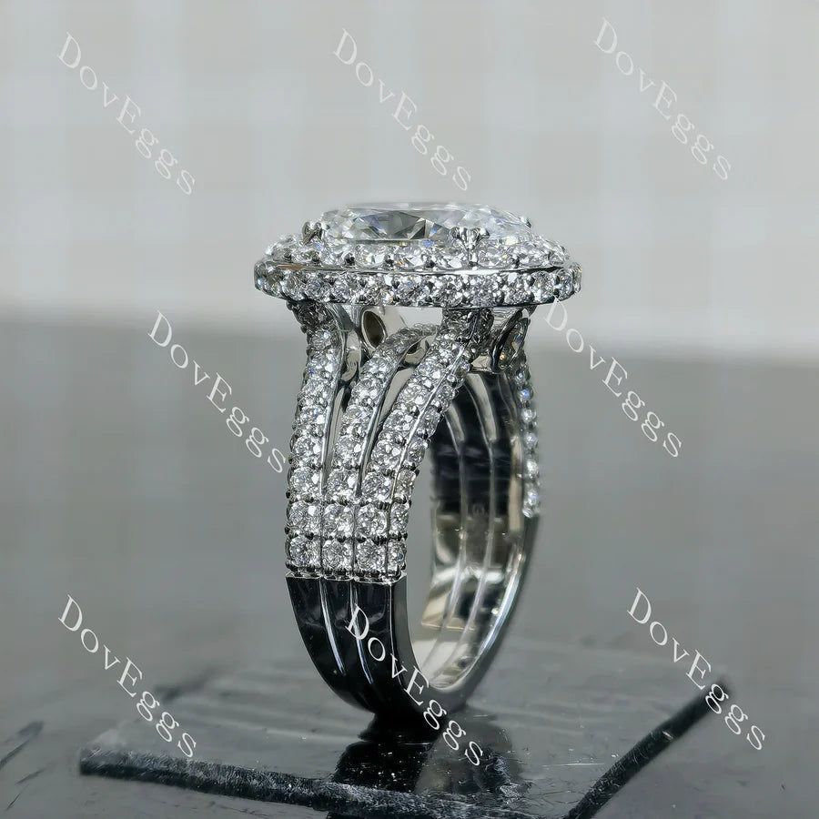Halo pave vintage engagement ring only semi-mount only(Exclusively to DovEggs Stones)
