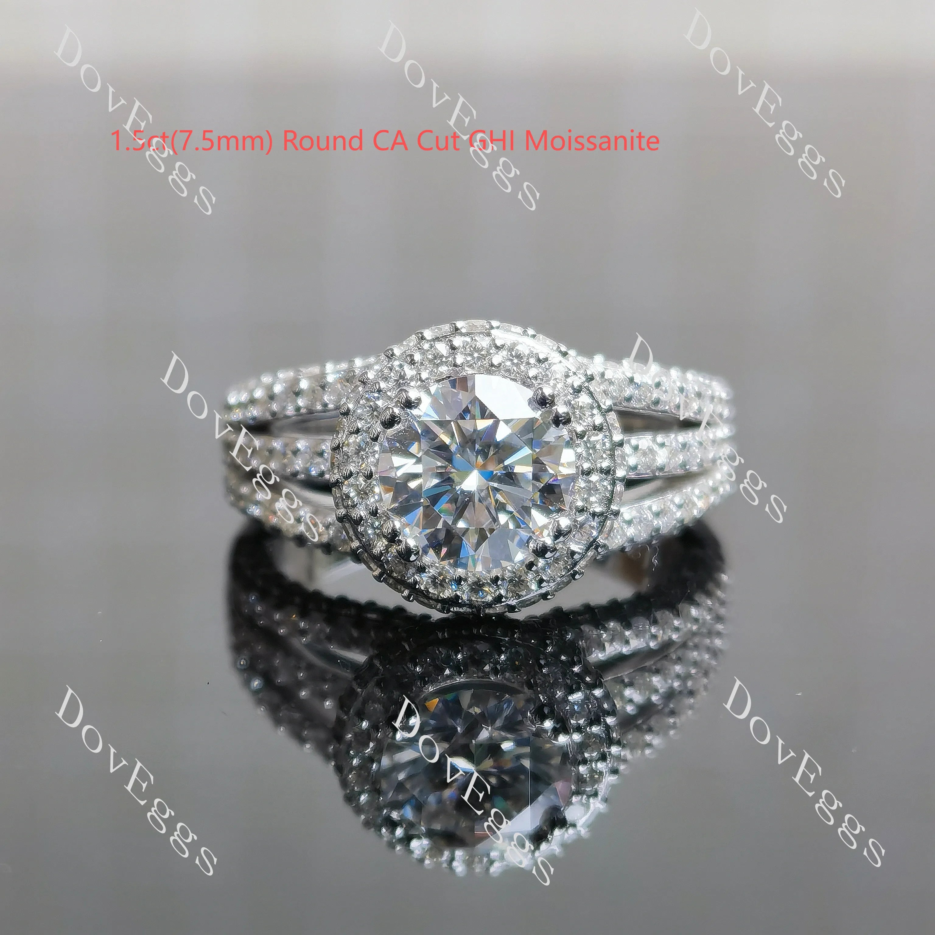 Oval halo pave vintage moissnaite engagement ring| DovEggs