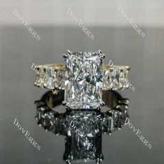 The Helena radiant vintage pave moissnaite engagement ring| Doveggs