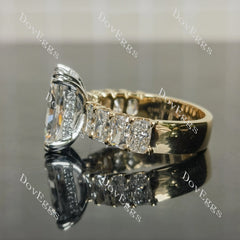 The Helena radiant vintage pave moissnaite engagement ring| Doveggs