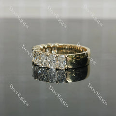 The Helena radiant pave moissanite/lab grown diamond accents wedding band-5.0mm band width| Doveggs