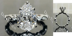 Pave hidden halo engagement ring only semi-mount only(Exclusively to DovEggs Stones)