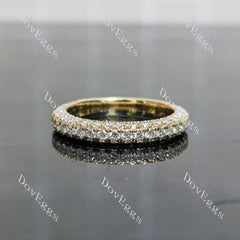 Round 3/4 eternity pave moissanite/lab grown diamond wedding band-3.0mm band width| Doveggs