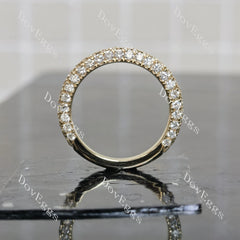 Round 3/4 eternity pave moissanite/lab grown diamond wedding band-3.0mm band width| Doveggs
