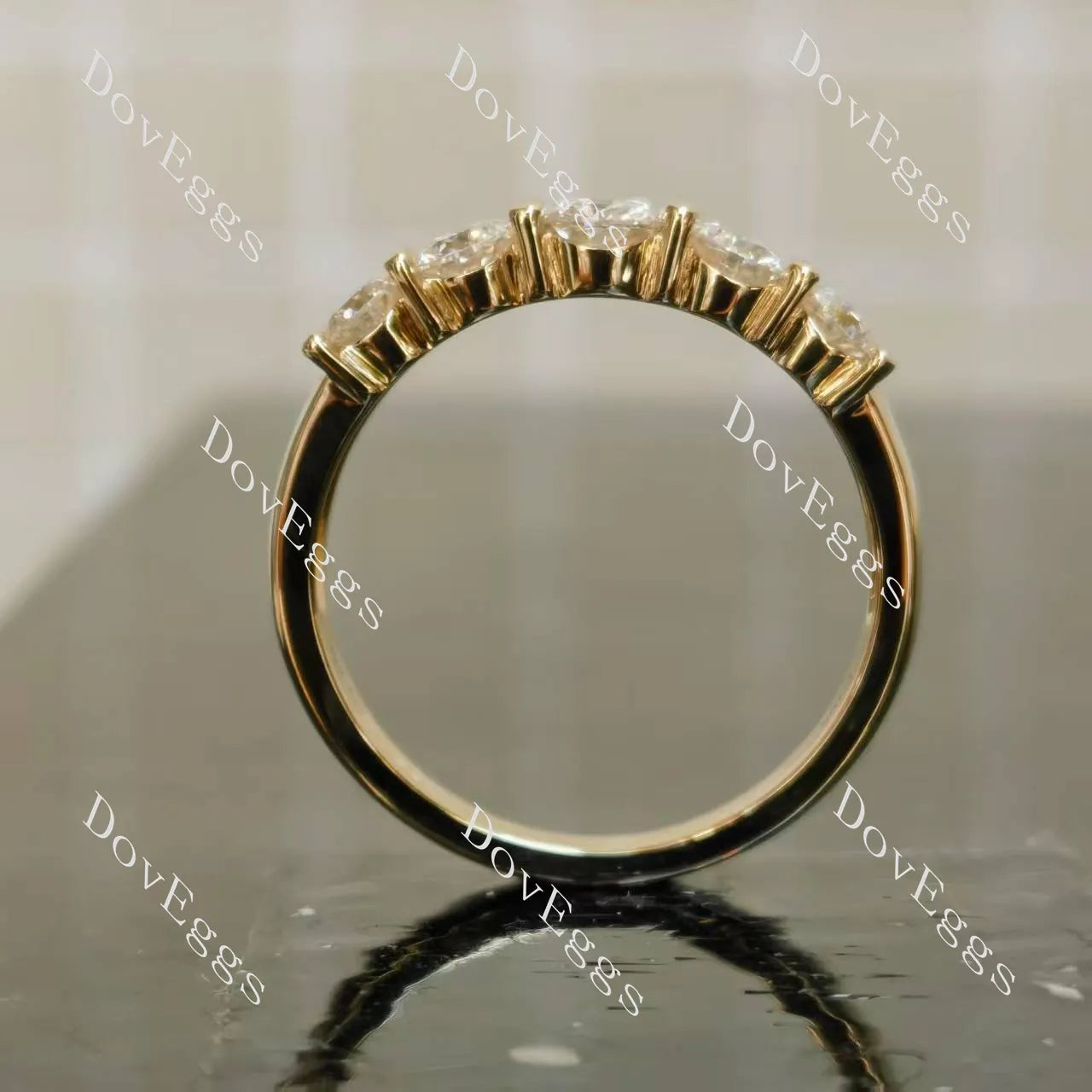 Double row brilliant cut round moissanite/lab grown diamond wedding band-3.0mm band width| Doveggs