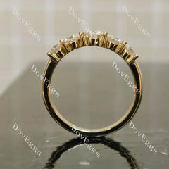 Double row brilliant cut round moissanite/lab grown diamond wedding band-3.0mm band width| Doveggs