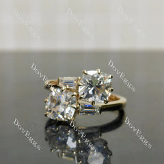 Two stones engagement ring only semi-mount only(Exclusively to DovEggs Stones)
