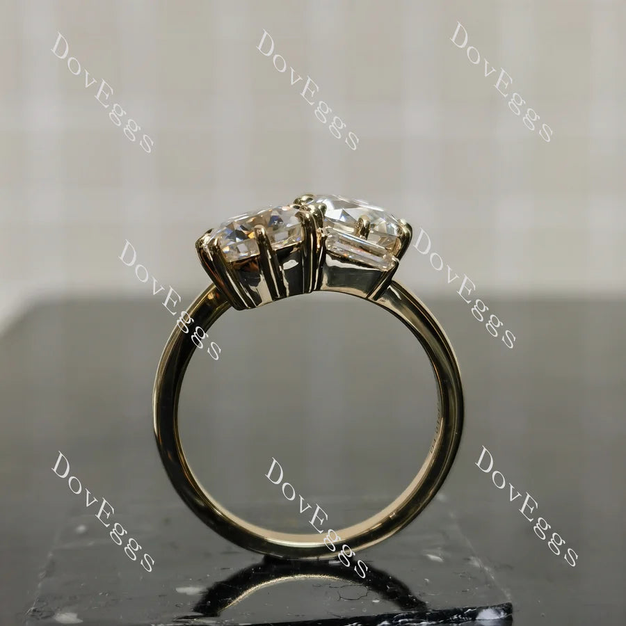 Two stones engagement ring only semi-mount only(Exclusively to DovEggs Stones)
