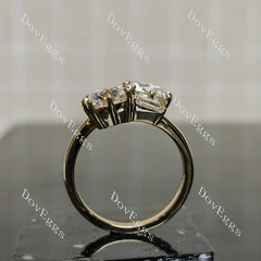 Two stones engagement ring only semi-mount only(Exclusively to DovEggs Stones)