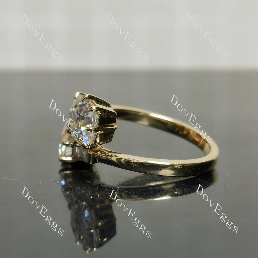 Two stones engagement ring only semi-mount only(Exclusively to DovEggs Stones)