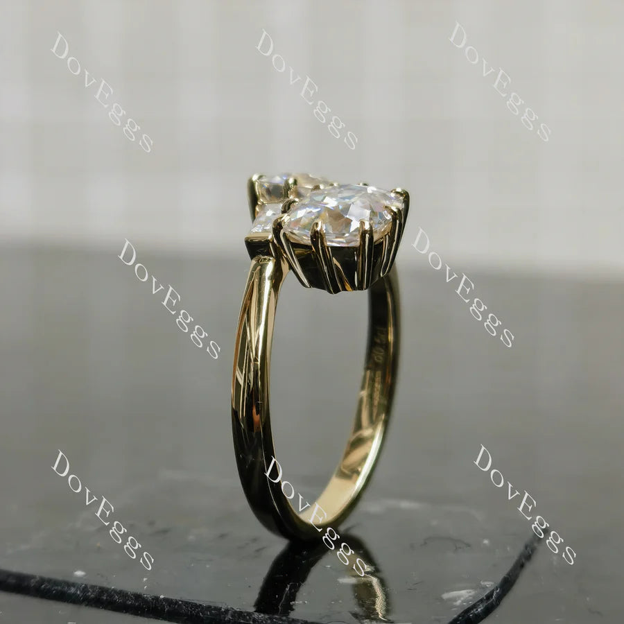 Two stones engagement ring only semi-mount only(Exclusively to DovEggs Stones)