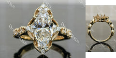 Marquise vintage moissnaite engagement ring| Doveggs