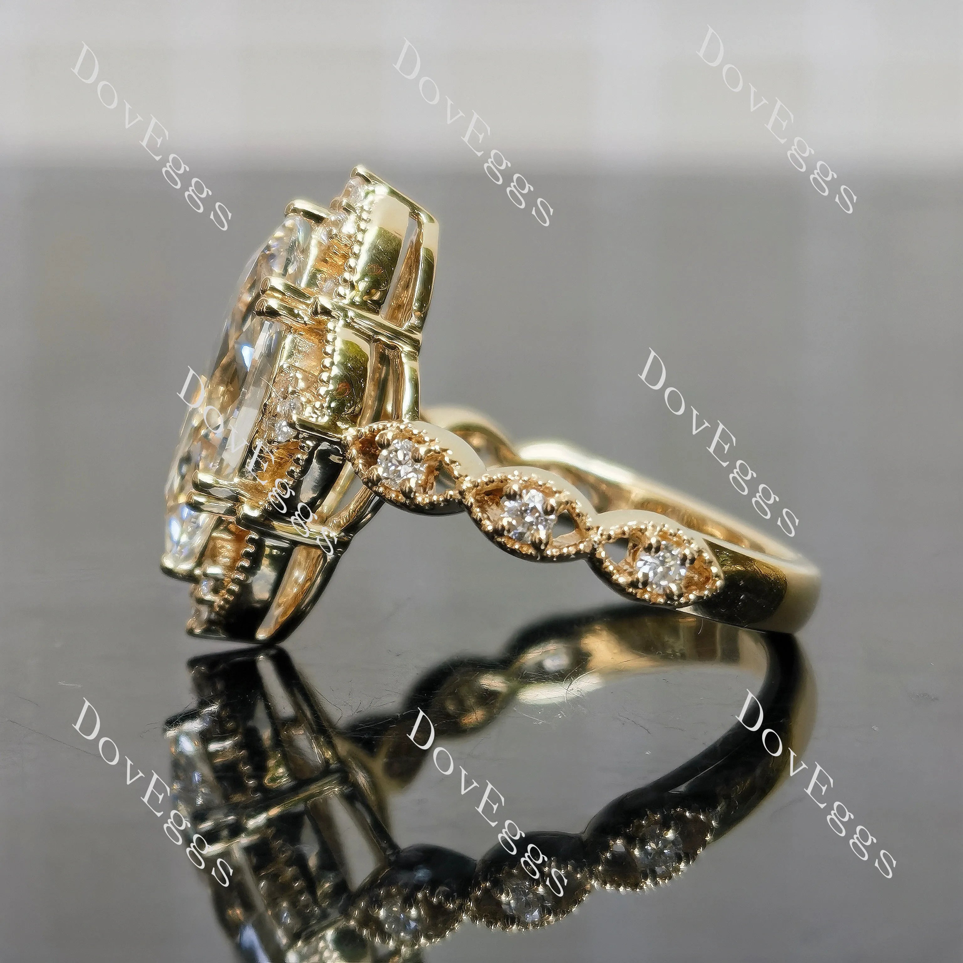 Marquise vintage moissnaite engagement ring| Doveggs
