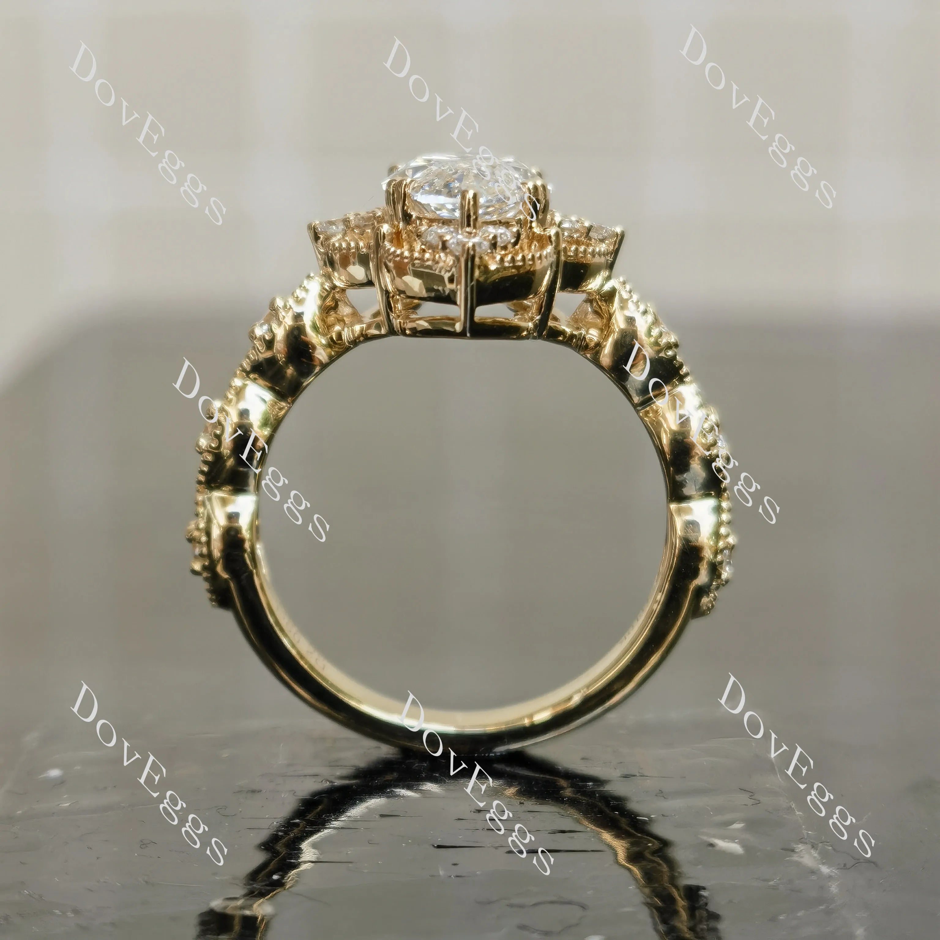 Marquise vintage moissnaite engagement ring| Doveggs
