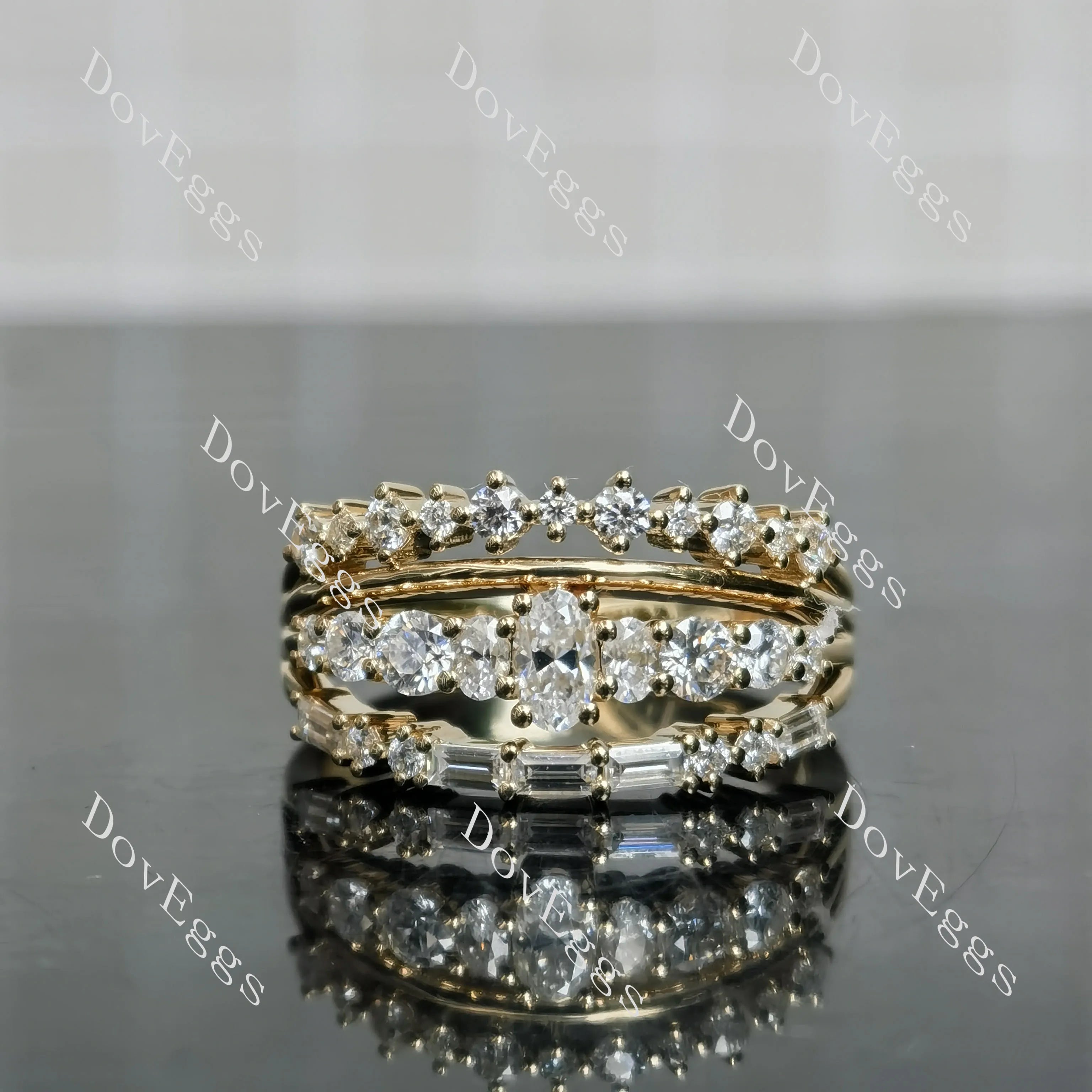 Round vintage art deco moissanite wedding band-2.8mm band width| Doveggs