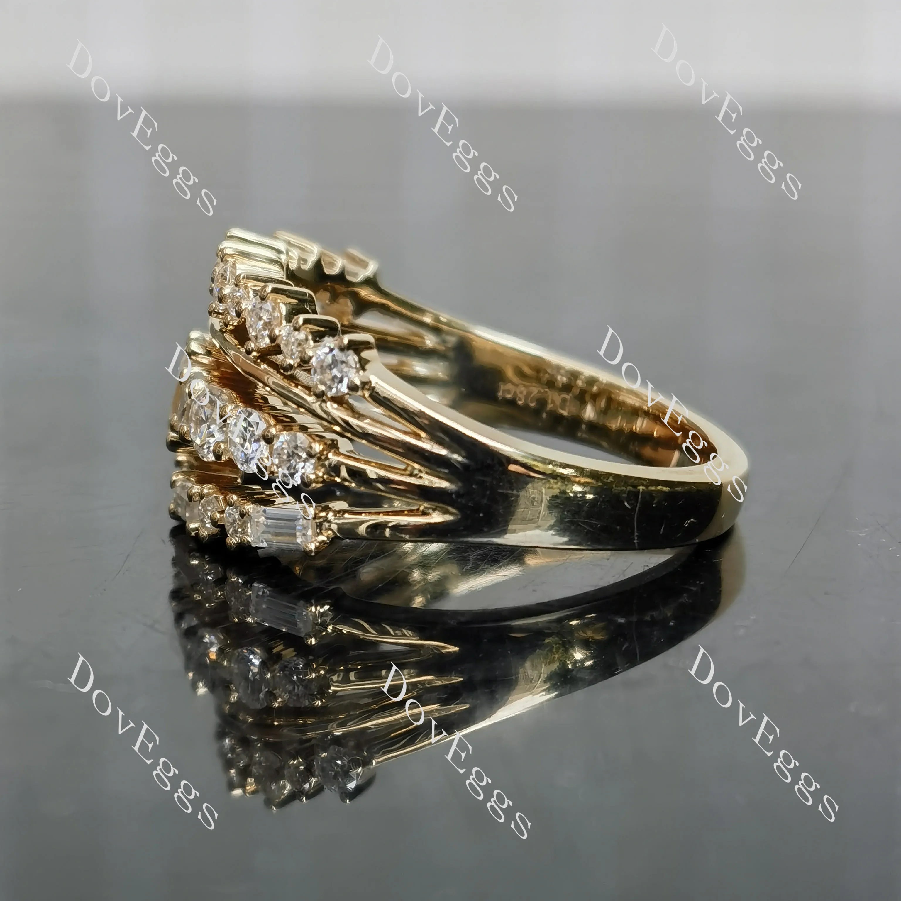 Round vintage art deco moissanite wedding band-2.8mm band width| Doveggs