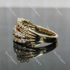 Round vintage art deco moissanite wedding band-2.8mm band width| Doveggs