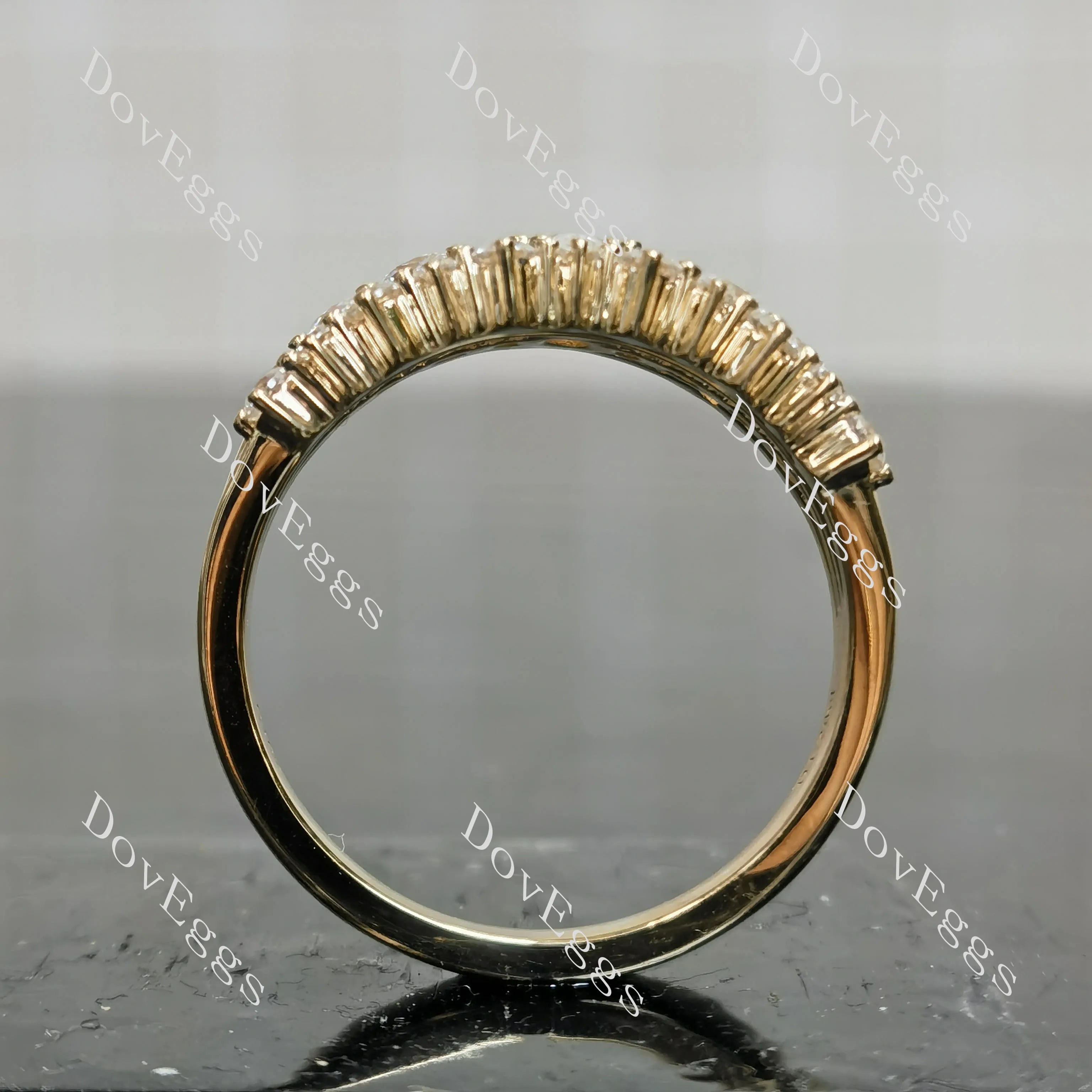 Round vintage art deco moissanite wedding band-2.8mm band width| Doveggs