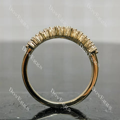 Round vintage art deco moissanite wedding band-2.8mm band width| Doveggs