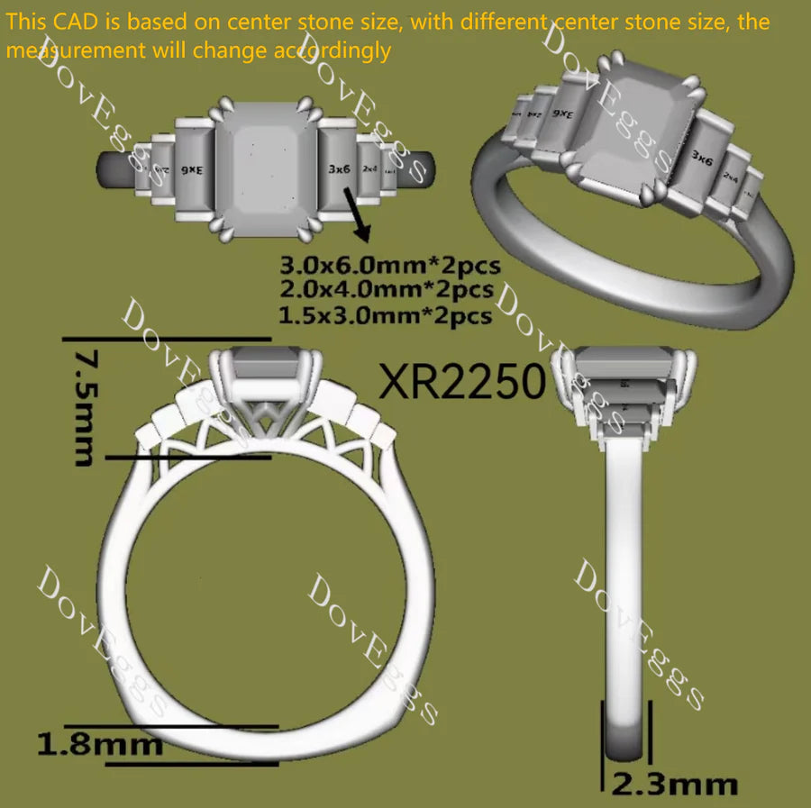 Pave side stones engagement ring only semi-mount only(Exclusively to DovEggs Stones)