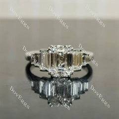 Emerald side stones moissanite engagement ring| Doveggs