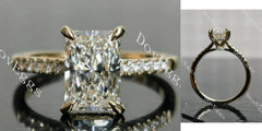 Radiant pave moissanite engagement ring| DovEggs