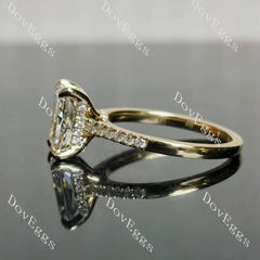 Radiant pave moissanite engagement ring| DovEggs
