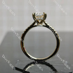 Radiant pave moissanite engagement ring| DovEggs
