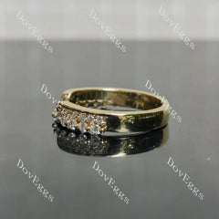 Round pave moissanite/colored gem/lab grown diamond wedding band-3.9mm band width | Doveggs