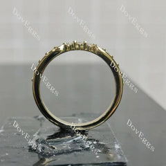 Round pave moissanite/colored gem/lab grown diamond wedding band-3.9mm band width | Doveggs