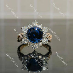 Floral halo engagement ring semi-mount only(Exclusively to DovEggs Stones)