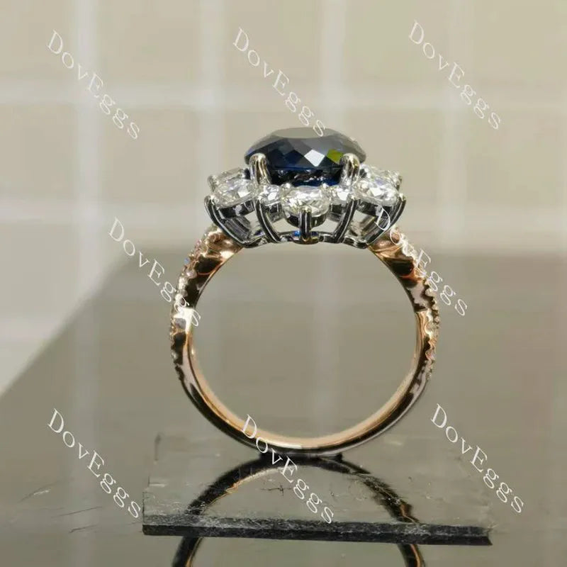 Floral halo engagement ring semi-mount only(Exclusively to DovEggs Stones)