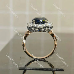 Floral halo engagement ring semi-mount only(Exclusively to DovEggs Stones)