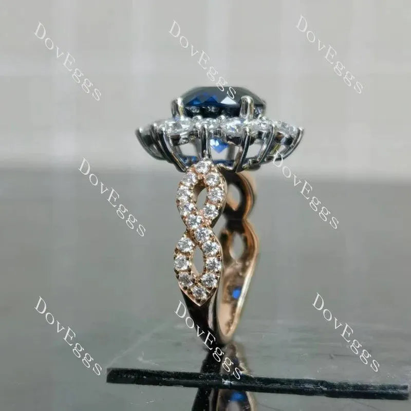 Floral halo engagement ring semi-mount only(Exclusively to DovEggs Stones)