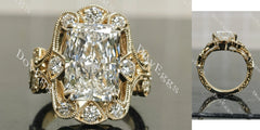 Radiant vintage art deco sparkle moissanite engagement ring | Doveggs