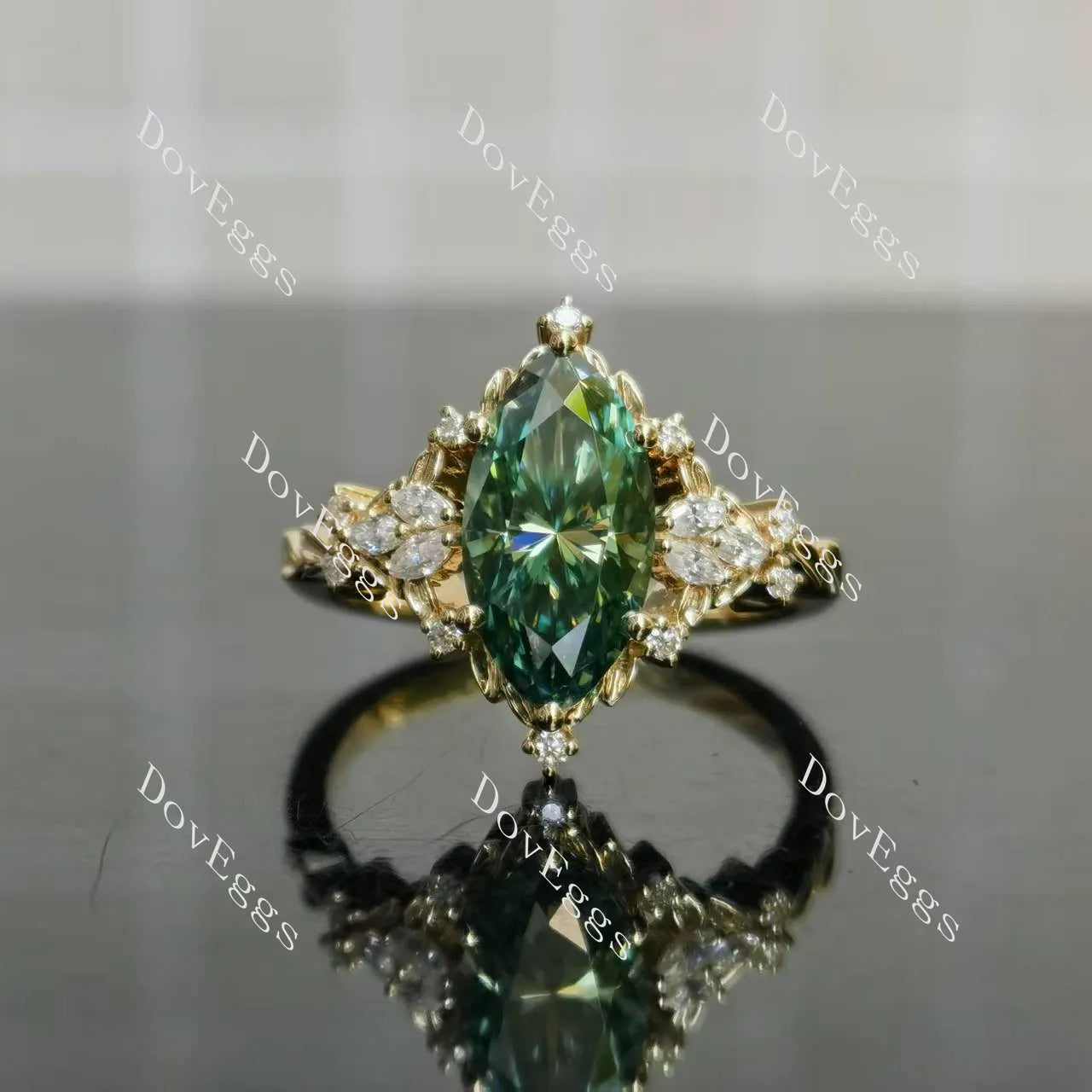 Vintage pave art deco engagement ring semi-mount only(Exclusively to DovEggs Stones)