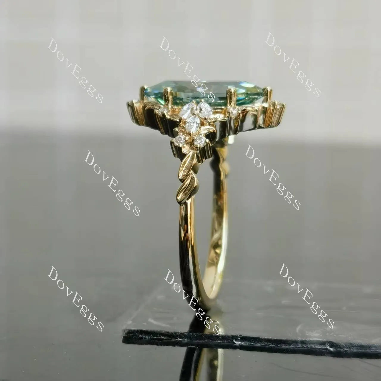 Vintage pave art deco engagement ring semi-mount only(Exclusively to DovEggs Stones)