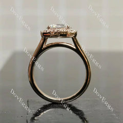 The Kendal Marie Octagon floral halo pave moissanite engagement ring | Doveggs