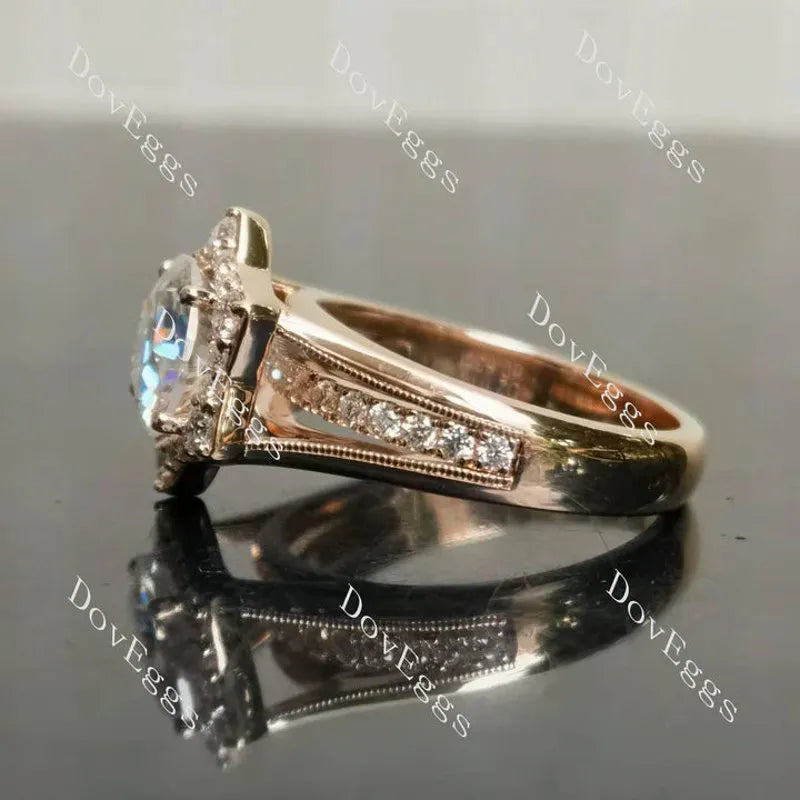The Kendal Marie floral halo pave engagement ring semi-mount only(Exclusively to DovEggs Stones)
