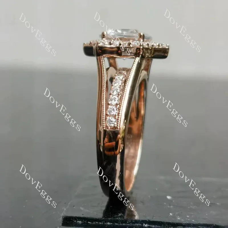 The Kendal Marie floral halo pave engagement ring semi-mount only(Exclusively to DovEggs Stones)