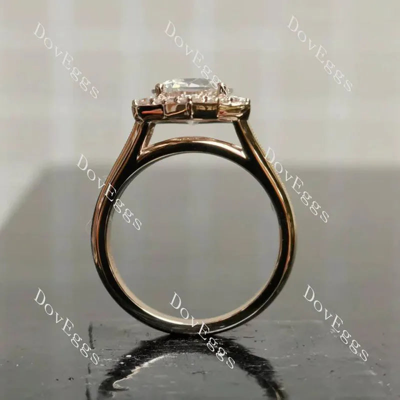 The Kendal Marie floral halo pave engagement ring semi-mount only(Exclusively to DovEggs Stones)