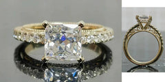 Kyla's Princess pave art deco engagement ring semi-mount only(Exclusively to DovEggs Stones)