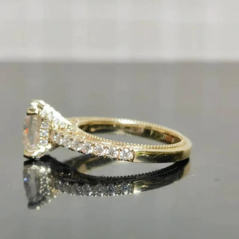 Kyla's Princess pave art deco engagement ring semi-mount only(Exclusively to DovEggs Stones)