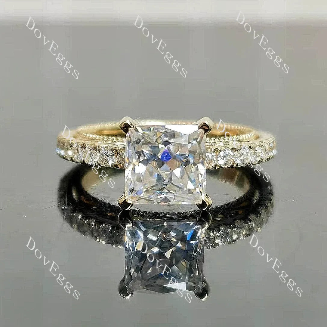 originally designed for Kyla's Princess pave art deco moissanite engagement ring | Doveggs