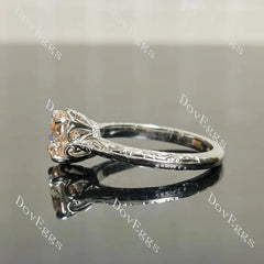 Basket hand carved engagement ring semi-mount only(Exclusively to DovEggs Stones)