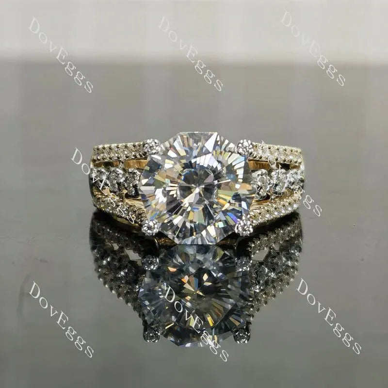 Kaleidoscope pave vintage engagement ring only semi-mount only(Exclusively to DovEggs Stones)