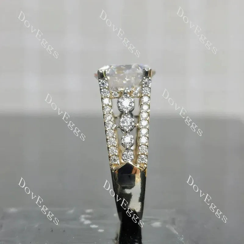 Kaleidoscope pave vintage engagement ring only semi-mount only(Exclusively to DovEggs Stones)