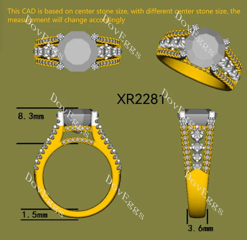 Kaleidoscope pave vintage engagement ring only semi-mount only(Exclusively to DovEggs Stones)