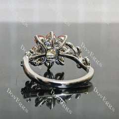 Floral art deco engagement ring semi-mount only(Exclusively to DovEggs Stones)
