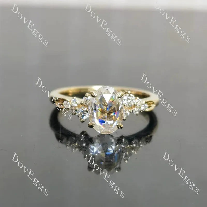 Side stone engagement ring semi-mount only(Exclusively to DovEggs Stones)